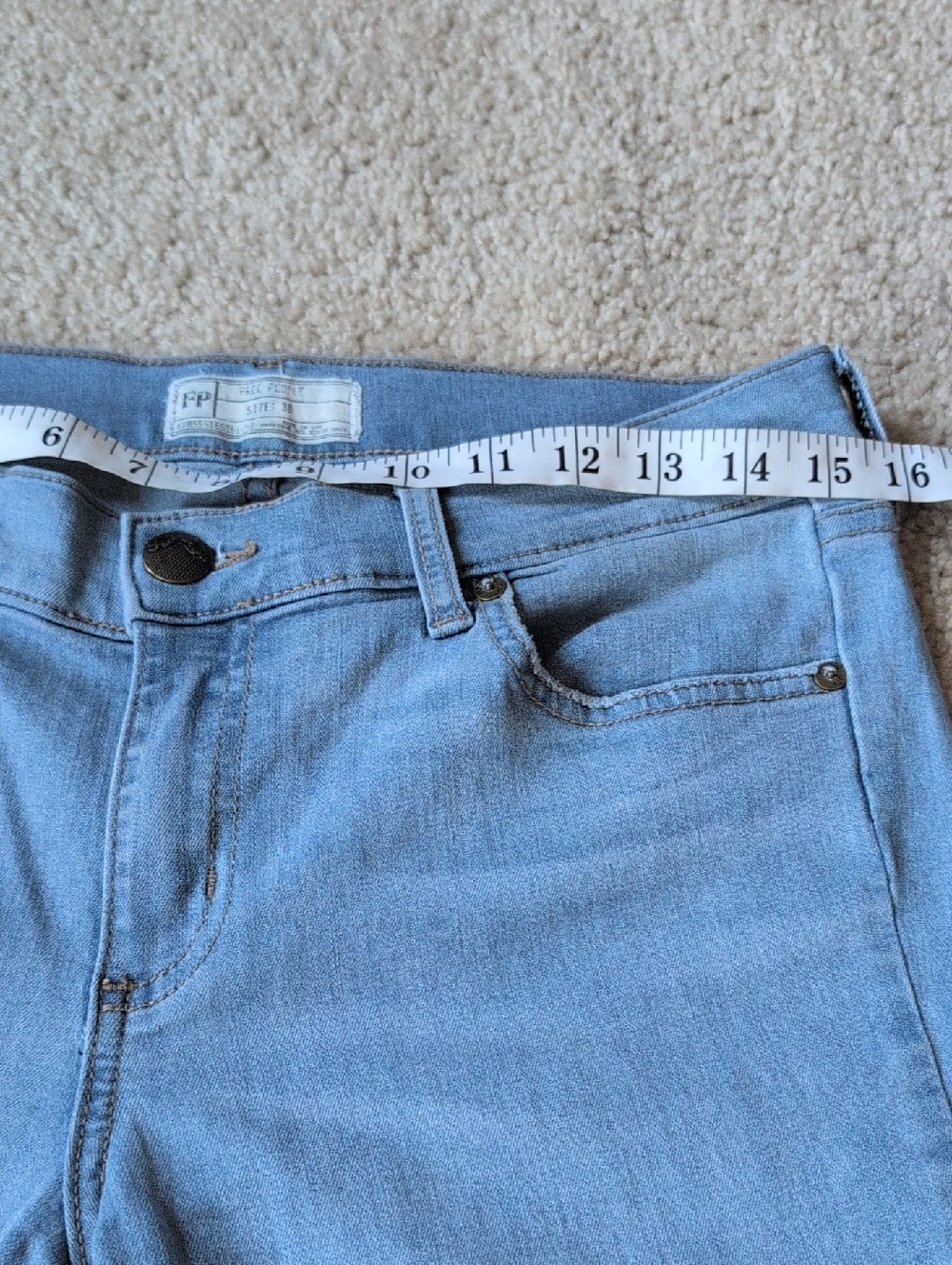 Free People Light Blue Bell Bottom Jeans 30 Long - Picture 7 of 10
